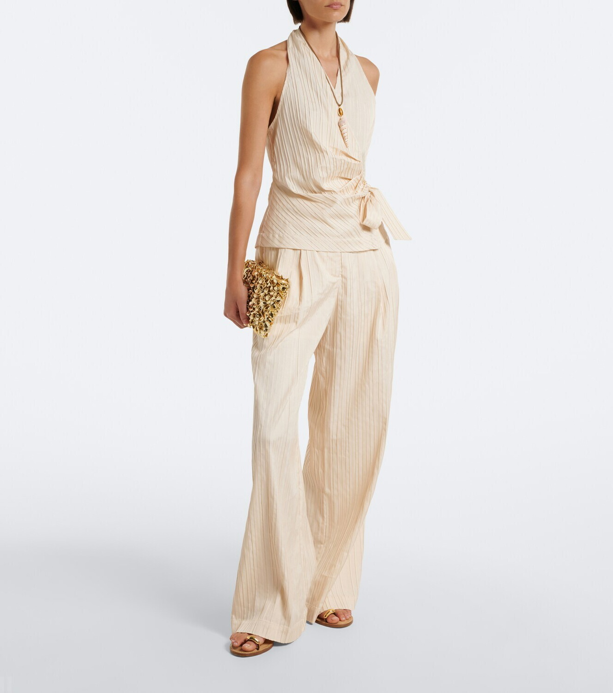 Simkhai Grace striped wide-leg pants