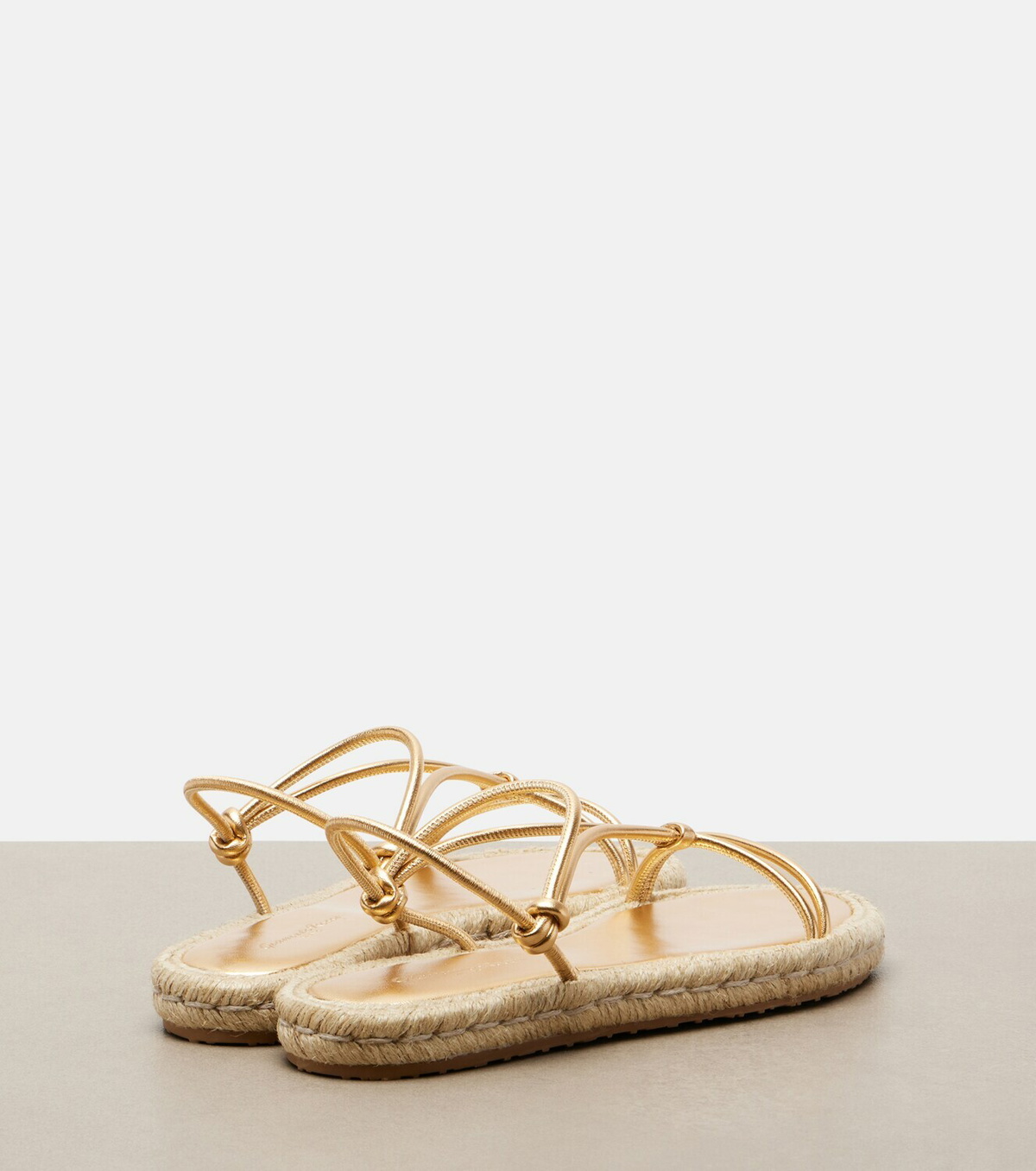 Gianvito Rossi Metallic leather espadrille sandals