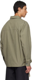 Reese Cooper Khaki Cotton Ripstop Pullover Cargo Shirt