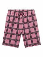 Needles - String Cowboy Straight-Leg Checked Woven Drawstring Shorts - Pink