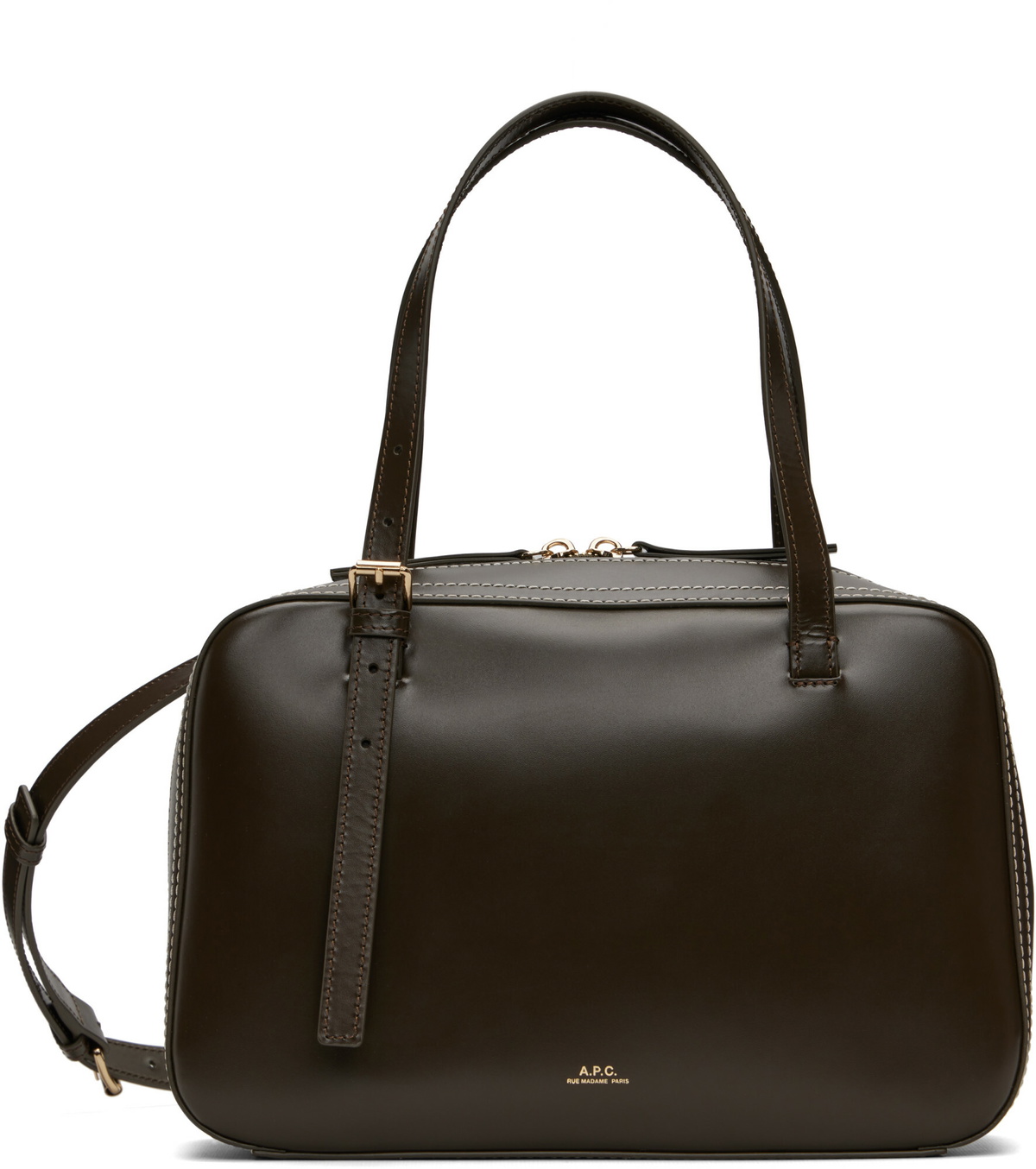 A.P.C. Khaki Virginie Box Bag