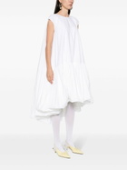 The Row White Tadao Ruffled Poplin Dress