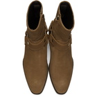 Saint Laurent Brown Wyatt Harness Boots