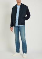 Boss Quilted Knit Cotton and Shell Jacket Navy