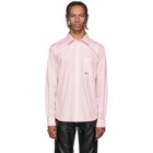 MSGM Pink Stripe Logo Shirt