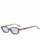 Le Specs Women's Honey Pot Sunglasses in Amber Tort/Dusty Blue Tint 
