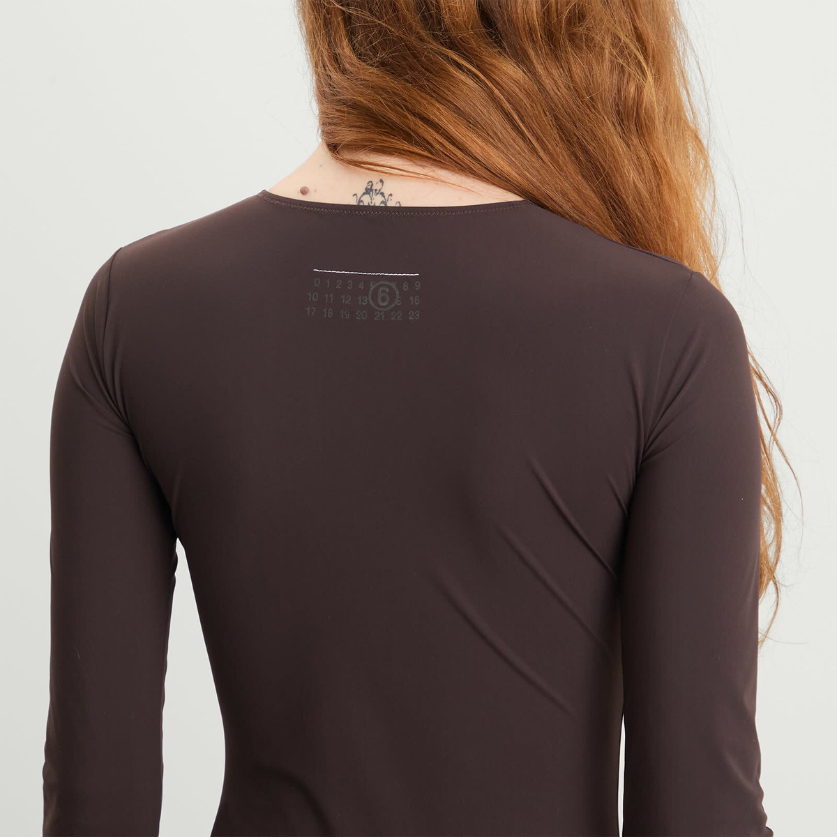 MM6 Maison Margiela Women's Long Sleeve Bodysuit in Brown