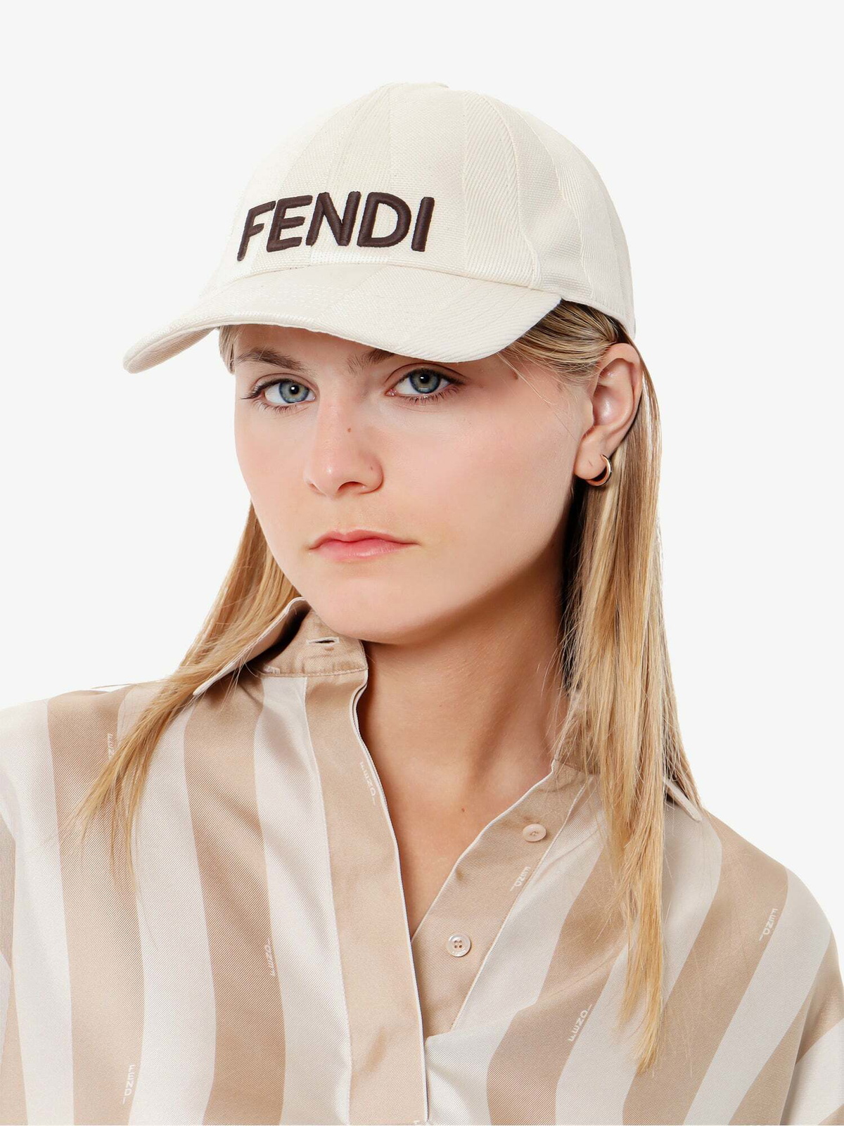 Fendi Cream Textured Hat FXQ335ATQDF0QB9_01?wid=2000&  main image 4