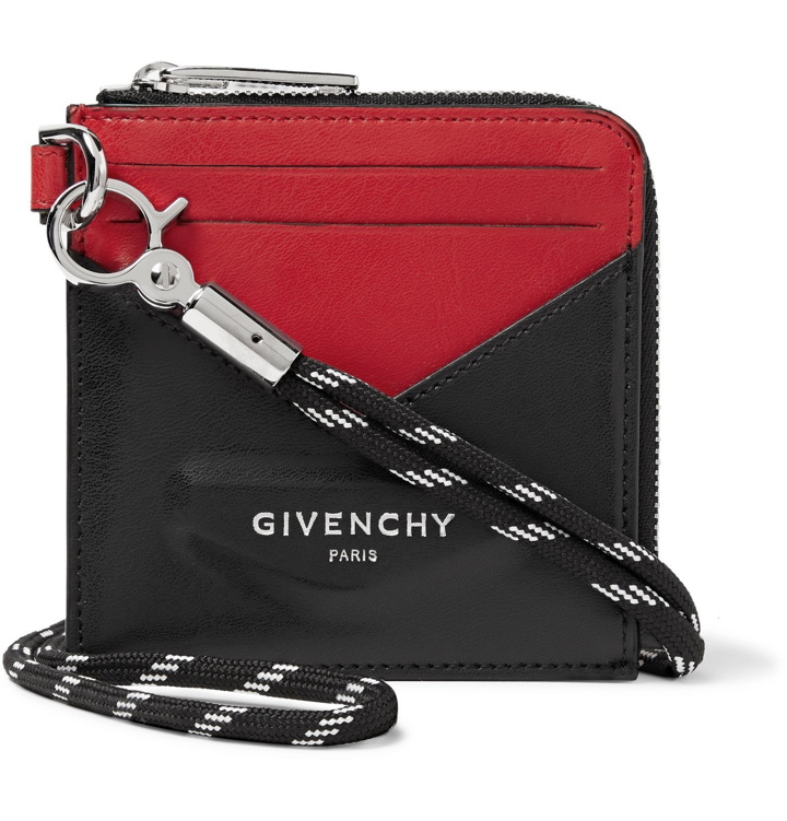 Photo: Givenchy - Logo-Print Colour-Block Leather Zip-Around Cardholder - Black