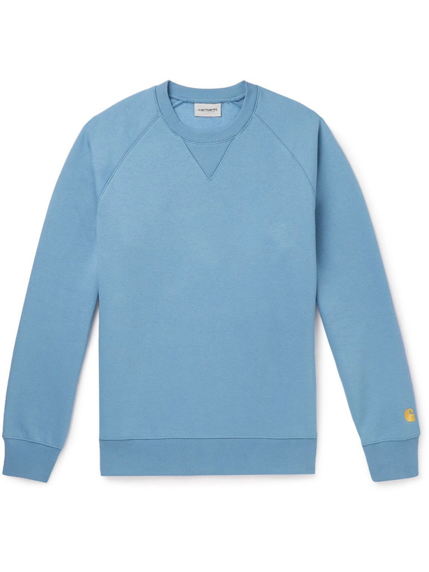 Photo: Carhartt WIP - Chase Cotton-Blend Jersey Sweatshirt - Blue