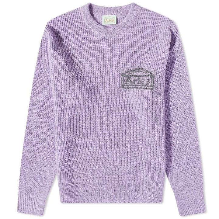 Photo: Aries Men's Waffle Crew Knit in Lilac