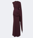 De La Vali Draped jersey gown