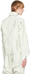 Sulvam White Loose Thread Jacket