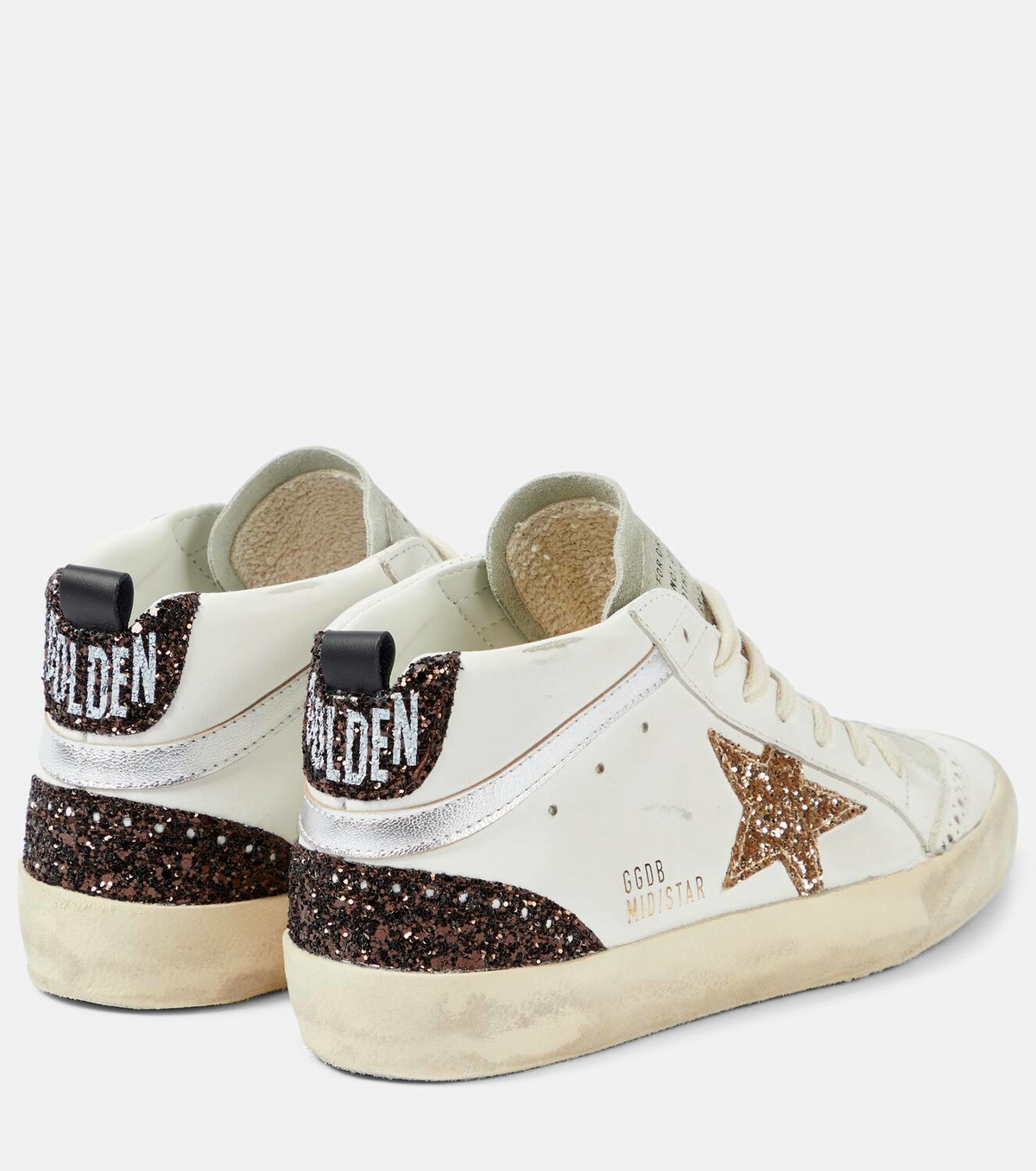 Golden Goose Mid Star glitter leather sneakers Golden Goose Deluxe 