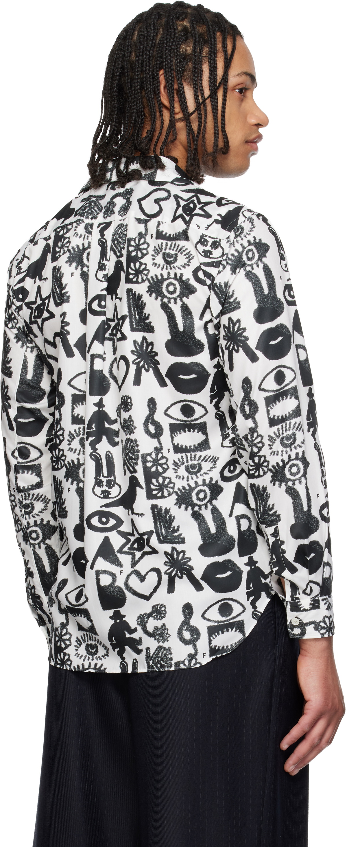 Black Comme des Garçons Black & White Broad Filip Pagowski Print Shirt