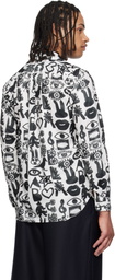 Black Comme des Garçons Black & White Broad Filip Pagowski Print Shirt
