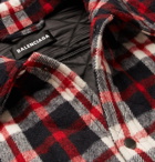 Balenciaga - Oversized Quilted Checked Cotton-Flannel Coat - Red