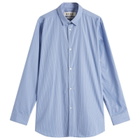Róhe Men's Stripe Long Sleeve Shirt in Light Blue/White
