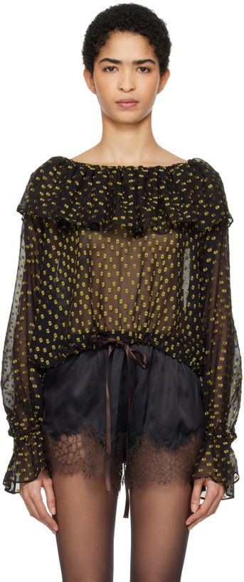 Photo: Bode Black Stadium Dot Blouse