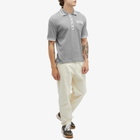 Thom Browne Men's Textured Tipped Polo in Light Grey