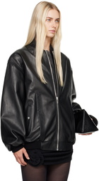 Magda Butrym Black Oversized Leather Jacket