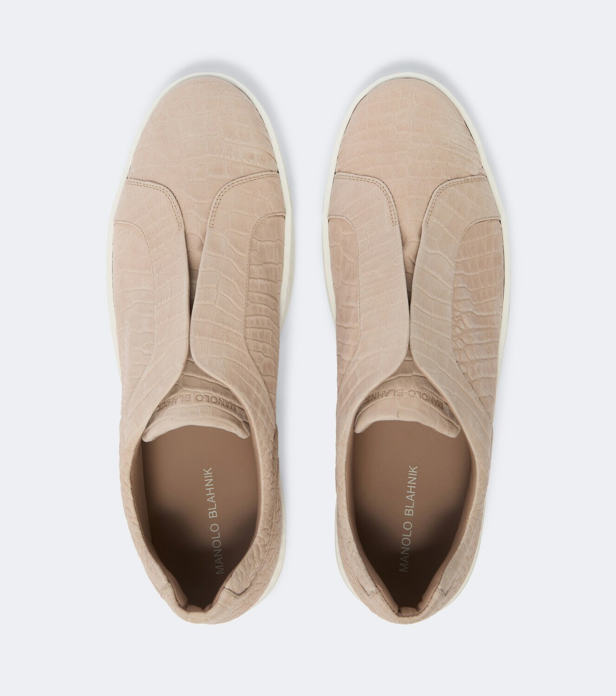 Manolo Blahnik Agilio croc-effect leather slip-on sneakers
