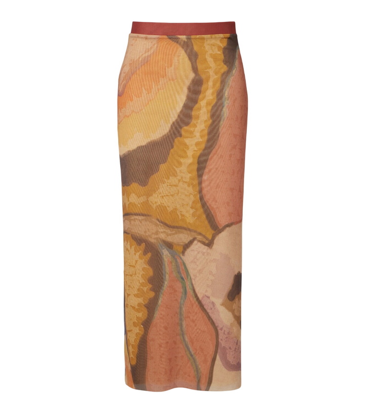 Photo: SIR Printed mesh maxi skirt