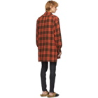 Gucci Orange and Black Check Wool Oversized Shirt