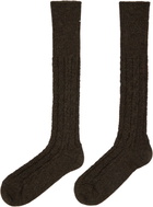 Maison Margiela Brown Bootleg Socks