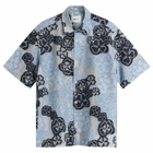 NN07 Men's Freddy Embroidered Short Sleeve Shirt in Blue Multi