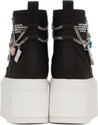 Marc Jacobs Black 'The Sticker Charm Platform High Top' Sneakers