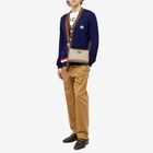 Gucci Men's GG Supreme Monogram Cross Body Bag in Beige