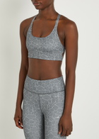 Adidas X Stella Mccartney Printed Stretch-jersey Training bra Grey