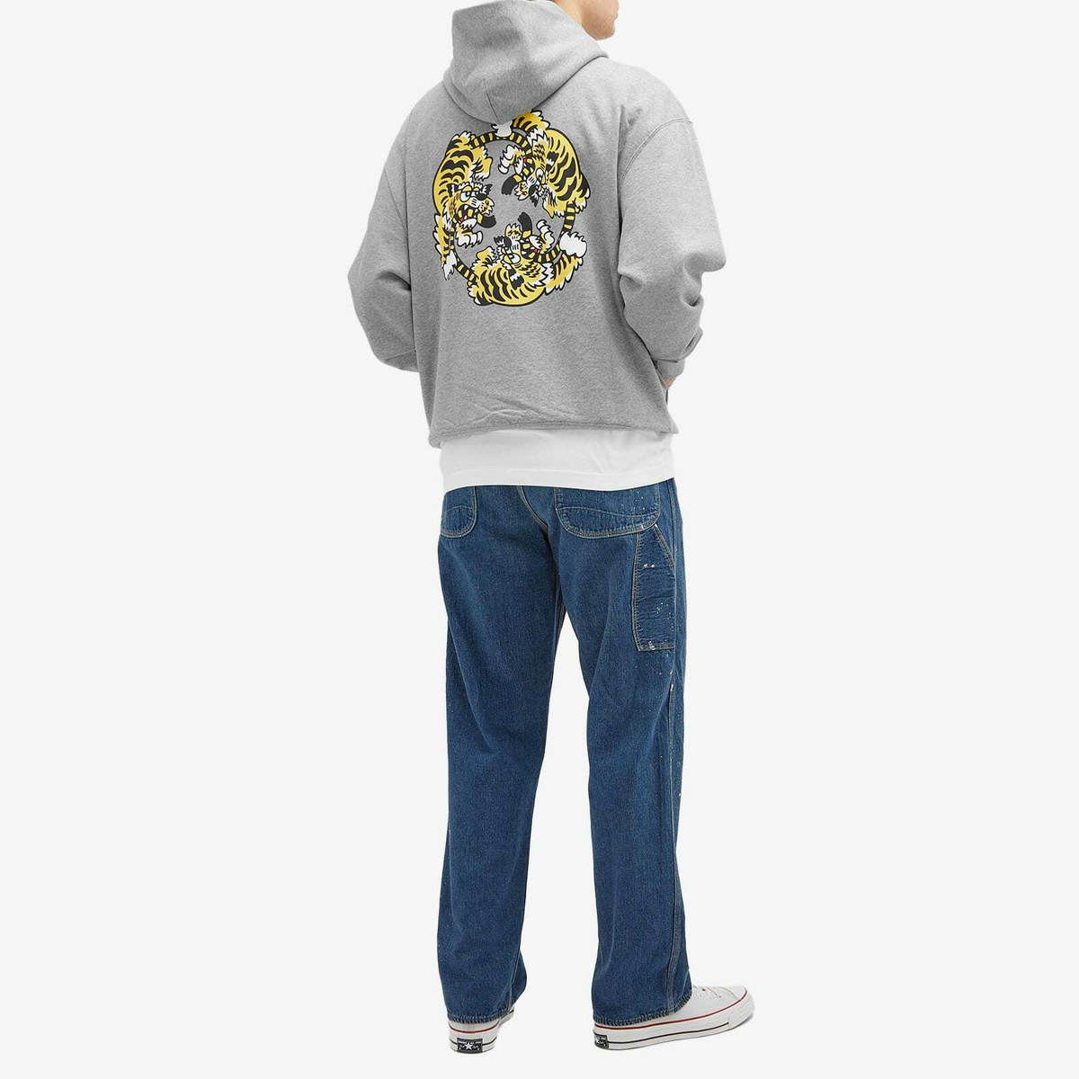 Kenzo Men's Verdy Collection Oversized Hoodie in Pearl Grey Kenzo