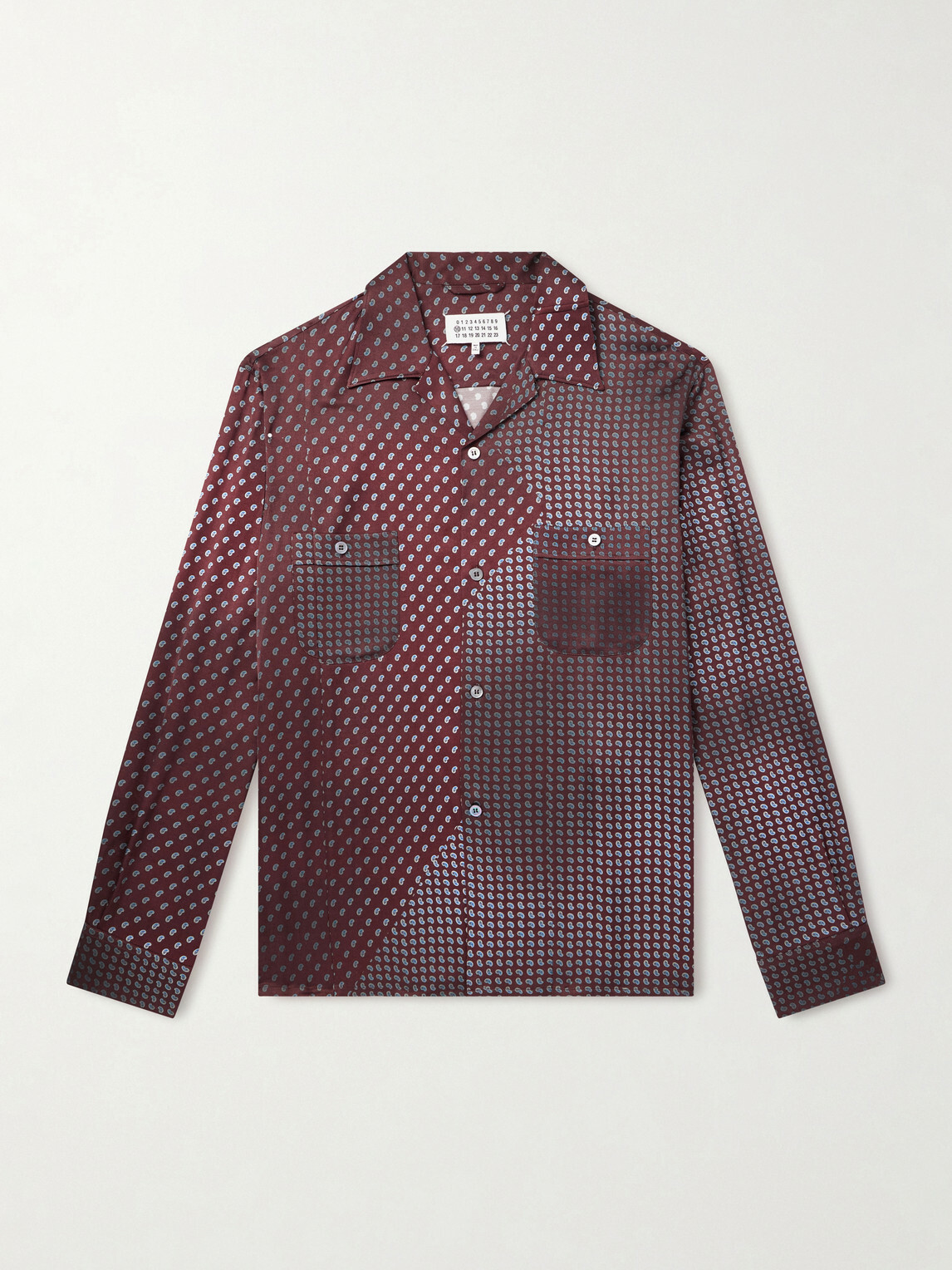 Maison Margiela - Paisley-Print Satin Shirt - Burgundy