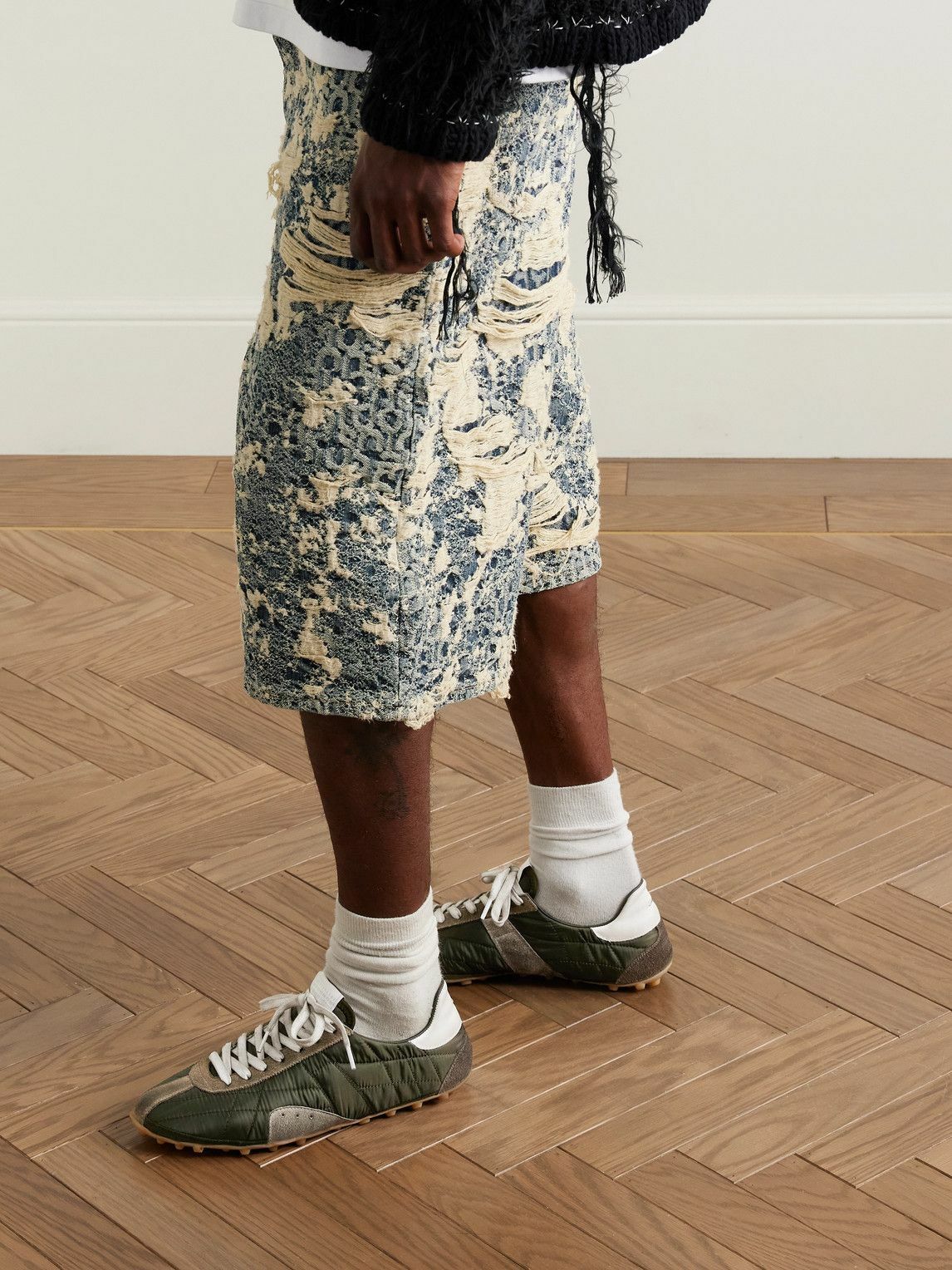 Maison Margiela - Sprinters Leather and Suede-Trimmed Nylon Sneakers - Green