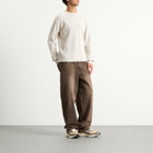 BEAMS Men's Waffle Crew Neck Sweatshirt in Oatmeal