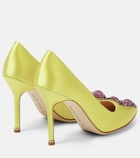 Manolo Blahnik Hangisi 105 embellished satin pumps