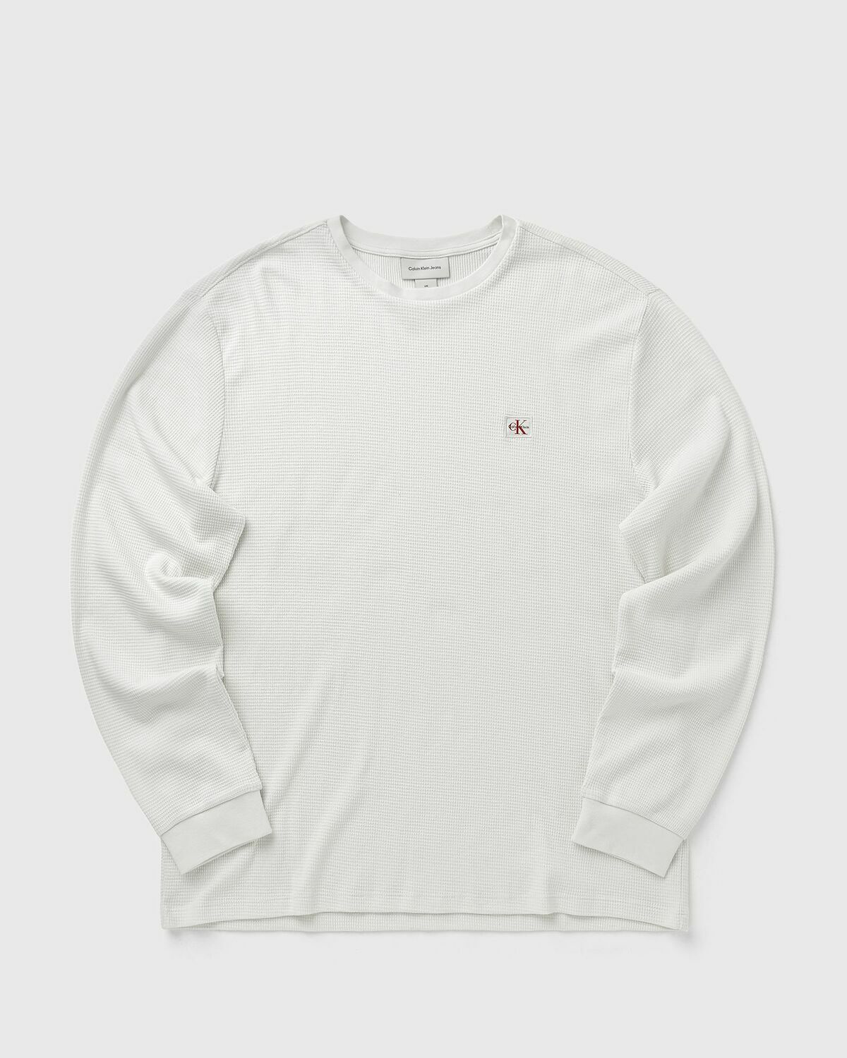 Calvin Klein Jeans LS WAFFLE BADGE CREW White Mens Sweatshirt