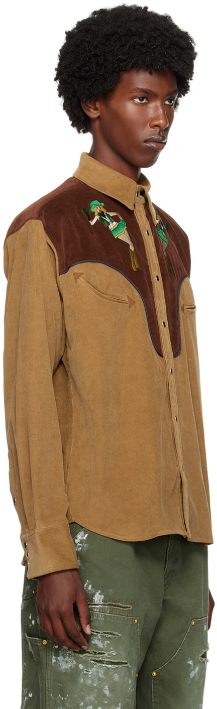 kolor Tan & Brown Western Shirt