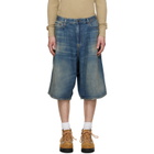 R13 Indigo Jesse Denim Shorts