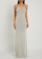 Aya Muse Sereno Halterneck Knit Maxi Dress White