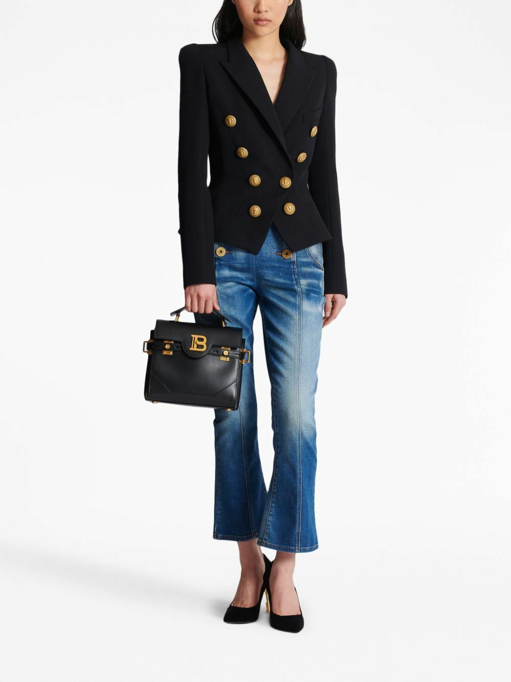 Balmain Black Wool Double-Breasted Blazer Balmain