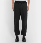 Isabel Benenato - Slub Cotton and Linen-Blend Cargo Trousers - Men - Black