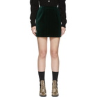 Alexachung Green Velvet Striped B-Line Miniskirt