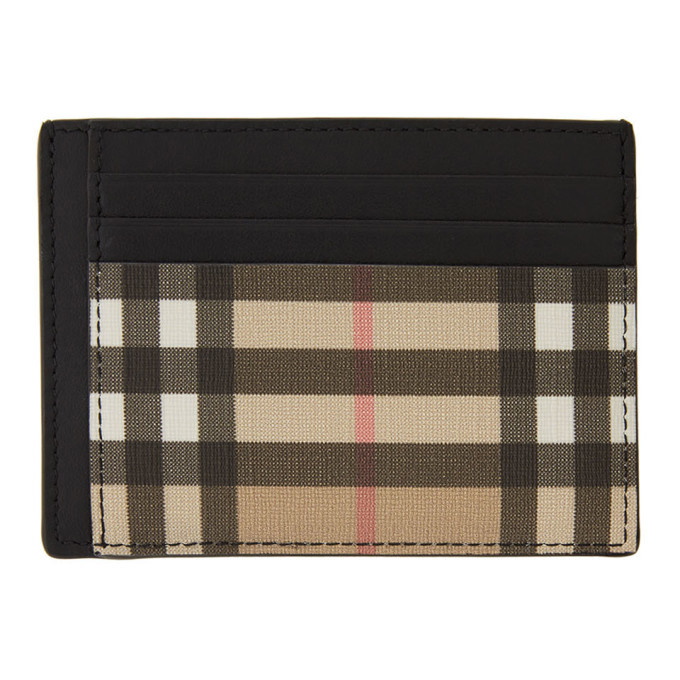 Photo: Burberry Beige Vintage Check Money Clip Card Holder