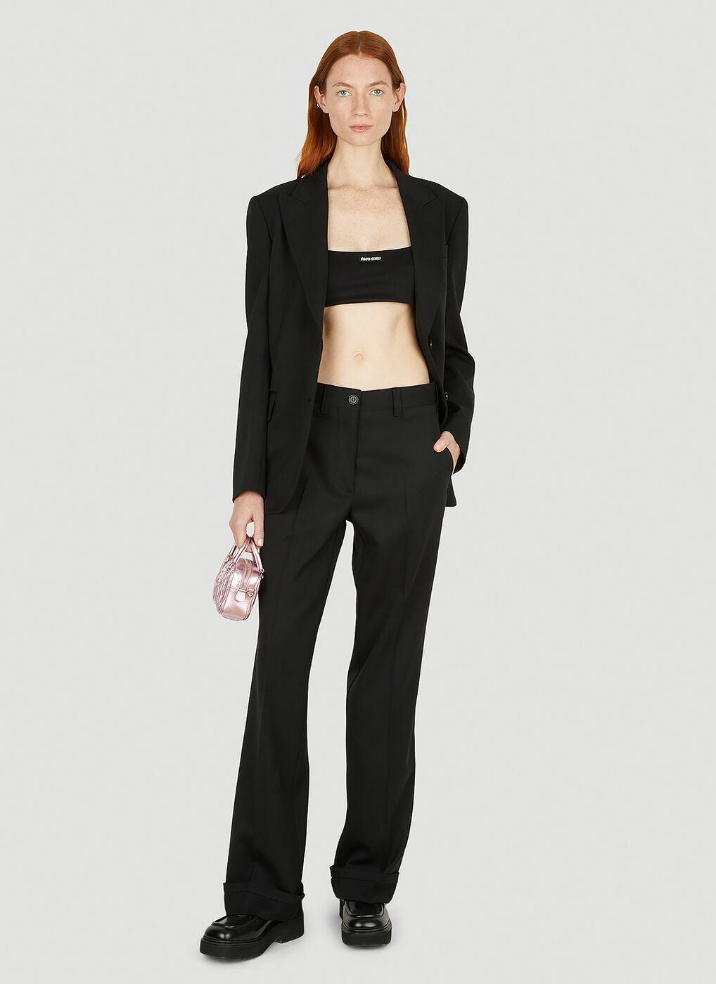 Miu Miu Black Polyester Blend Crop-Top 