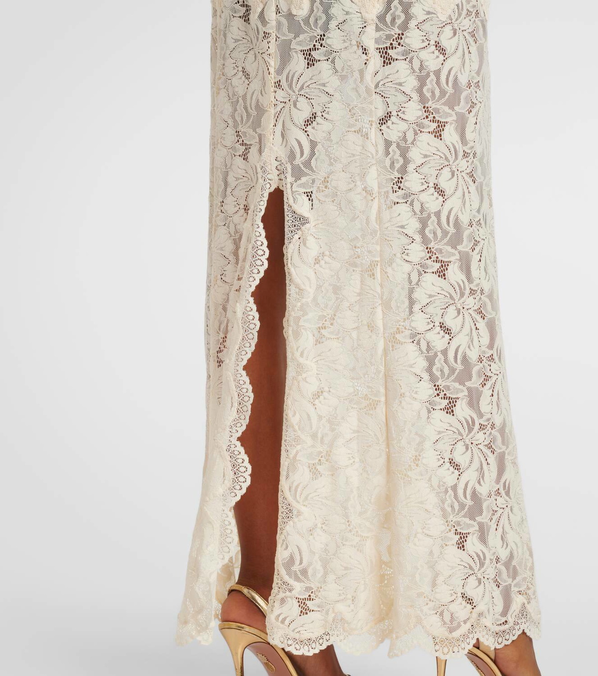 Rabanne Lace-trimmed maxi dress Paco Rabanne