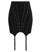 Balmain Womens Midi skirt in Black