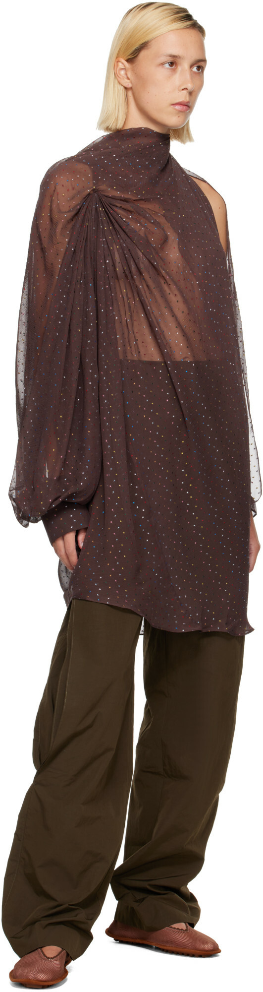 Kiko Kostadinov Brown Caspian Minidress